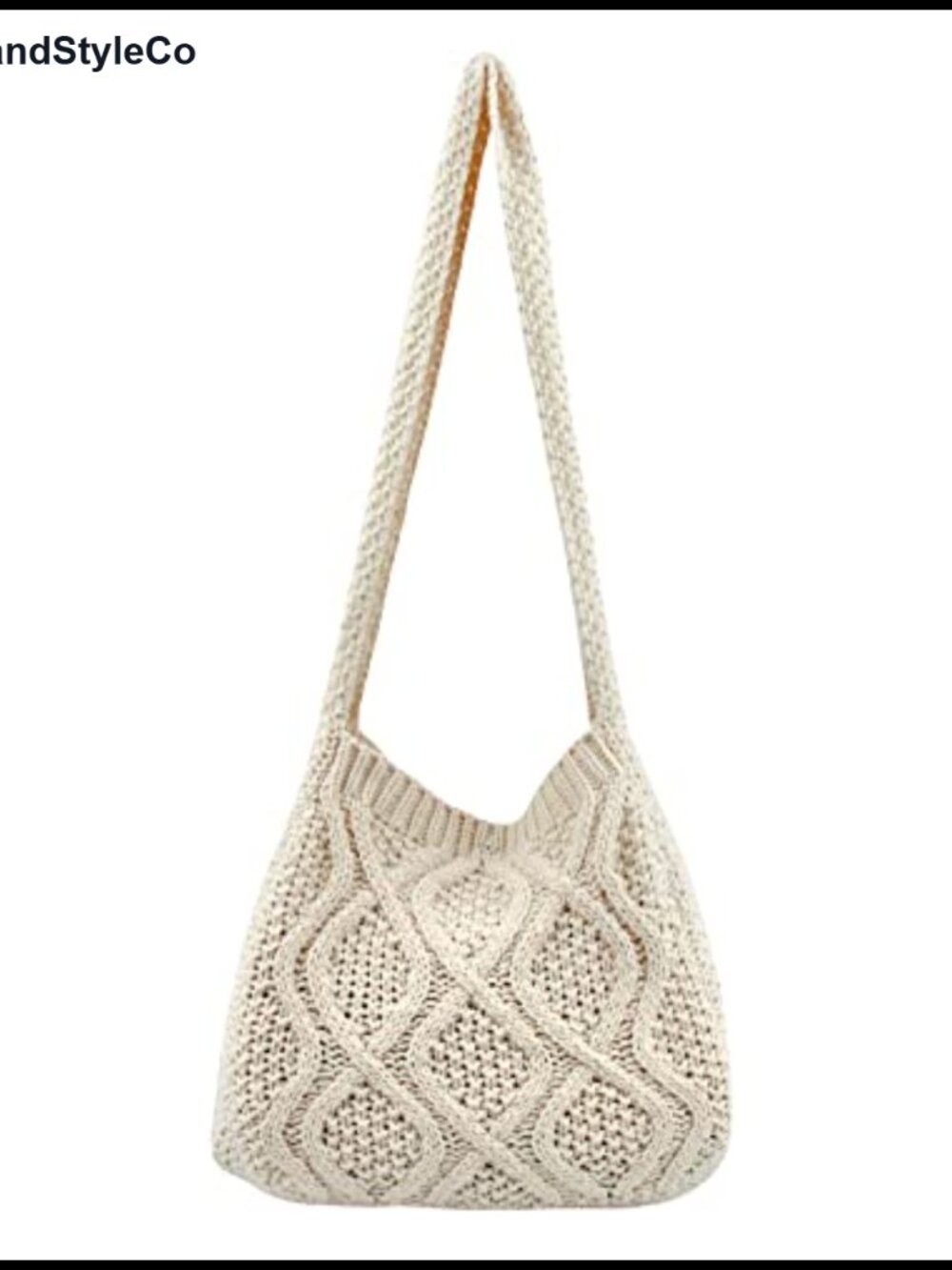 Women's Crochet Knit Tote Bag Shoulder Handbag